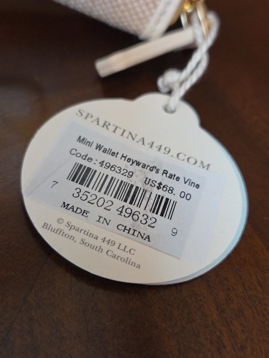 NWT Spartina 449 Leather/Canvas Wallet with Floral Embroidery ❤️ - Picture 7 of 8